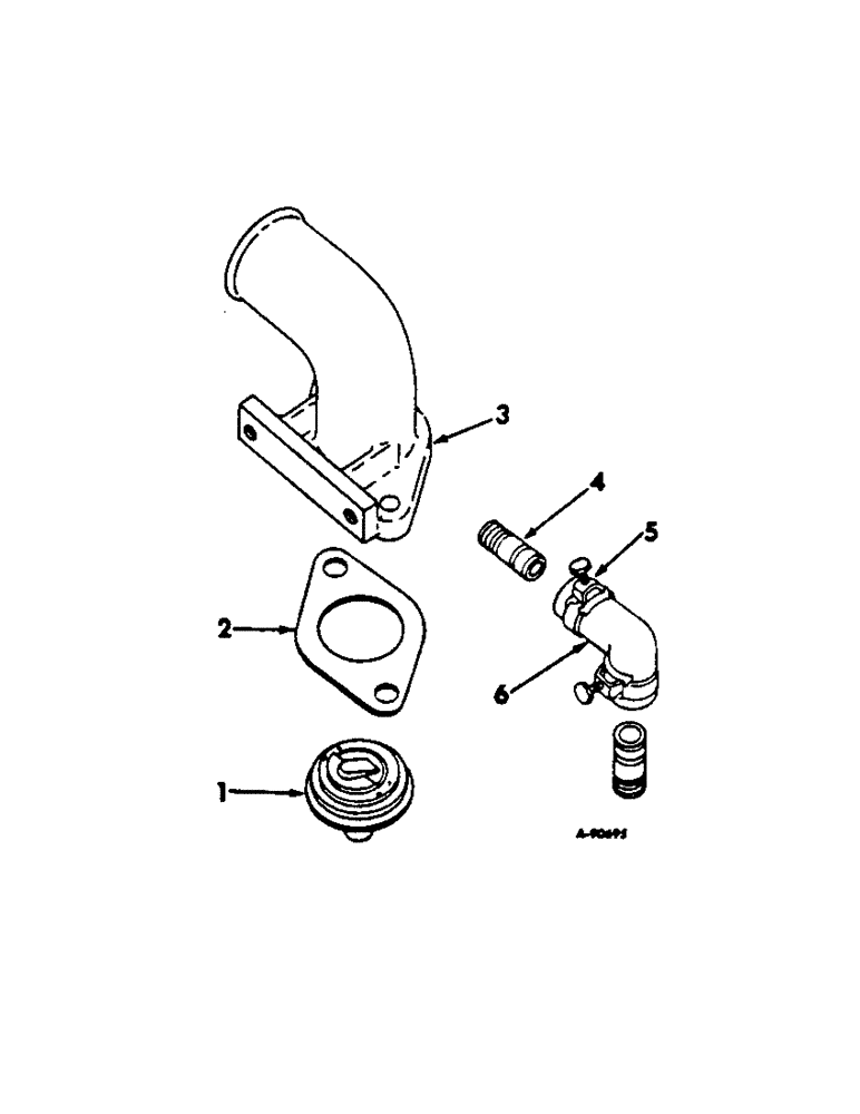 Схема запчастей Case IH C-301 - (E-10[A]) - HOUSING AND THERMOSTAT, 616 AND 622 COTTON PICKERS 