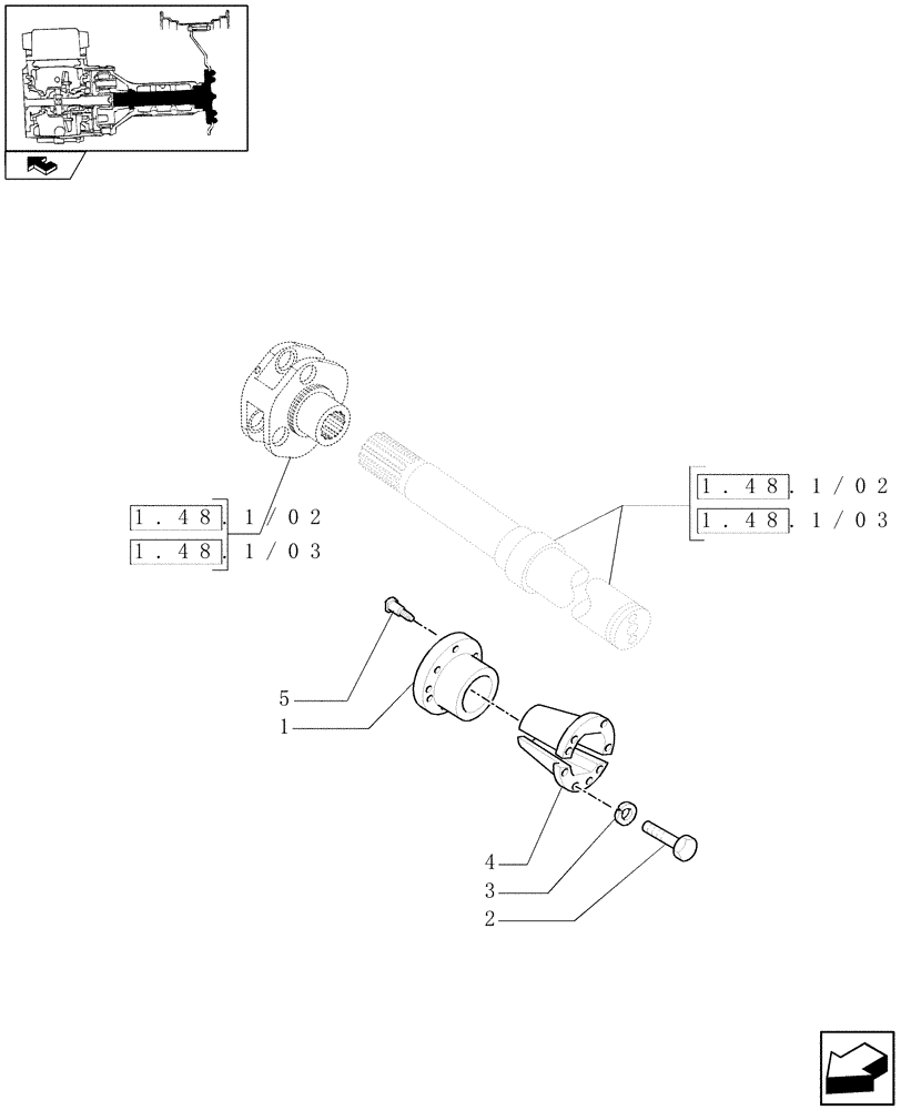 Схема запчастей Case IH PUMA 140 - (1.48.1/04) - ADDITIONAL HUBS FOR DUAL OUTER STEEL WHEELS FOR 112" BAR AXLES - HUBS (VAR.330340) (05) - REAR AXLE