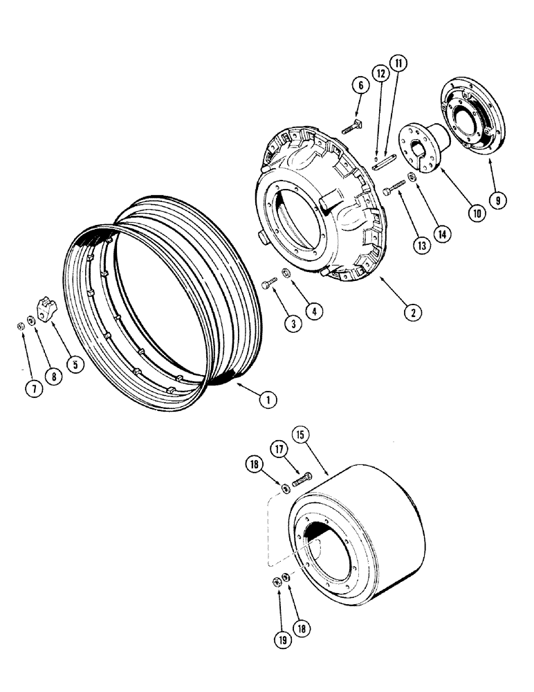 Схема запчастей Case IH 2394 - (6-082) - DUAL REAR WHEELS, CAST WITH 38 INCH RIMS (06) - POWER TRAIN