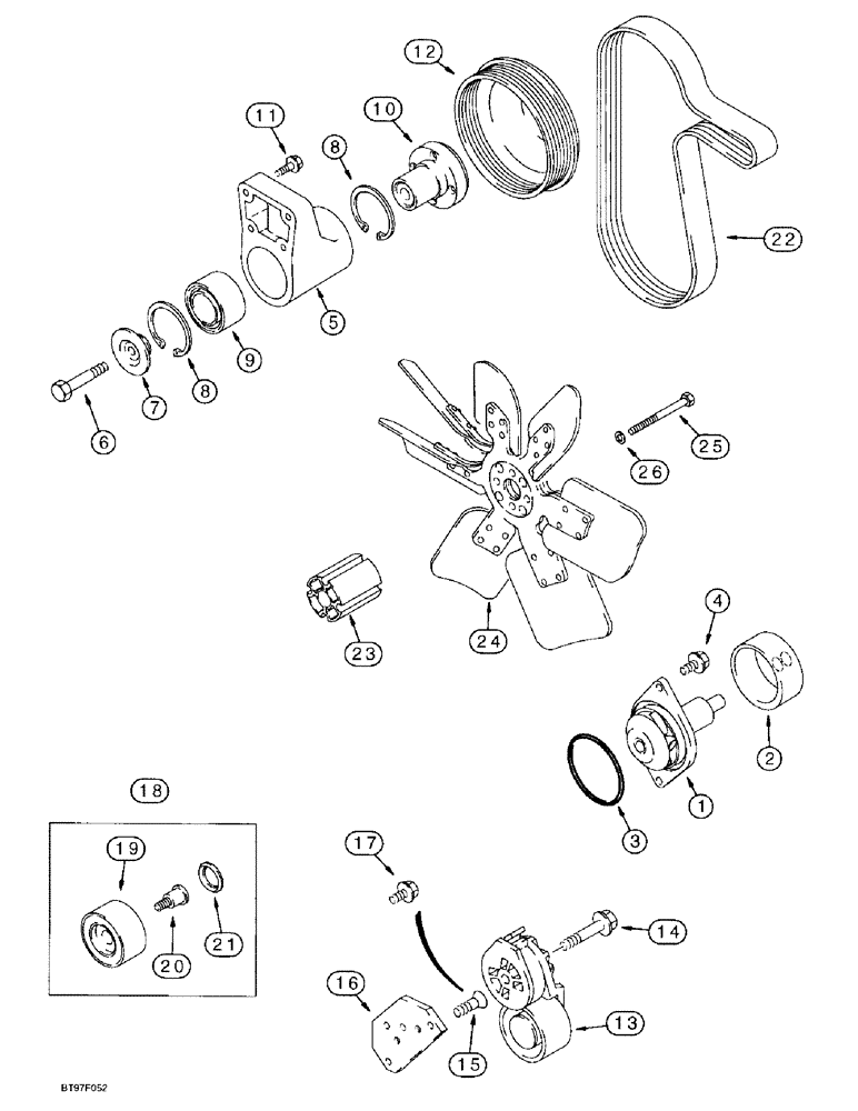 Схема запчастей Case IH 6591T - (2-14) - WATER PUMP SYSTEM, 6T-590 AND 6TA-590 EMISSIONS CERTIFIED ENGINE 