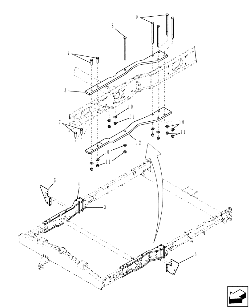 Схема запчастей Case IH AFX8010 - (K.62.D[4]) - KIT, SELF-LEVELING FRAME REINFORCEMENT K - Crop Processing