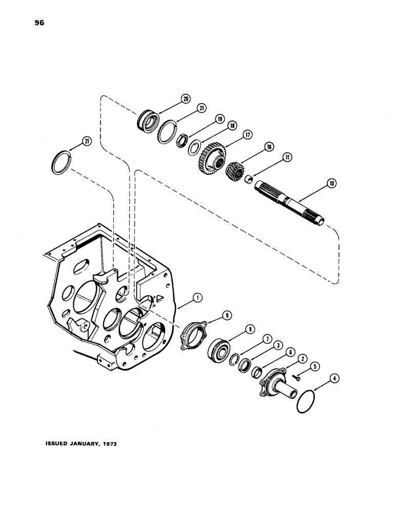 Схема запчастей Case IH 1170 - (096) - RANGE SHAFT AND GEARS (06) - POWER TRAIN