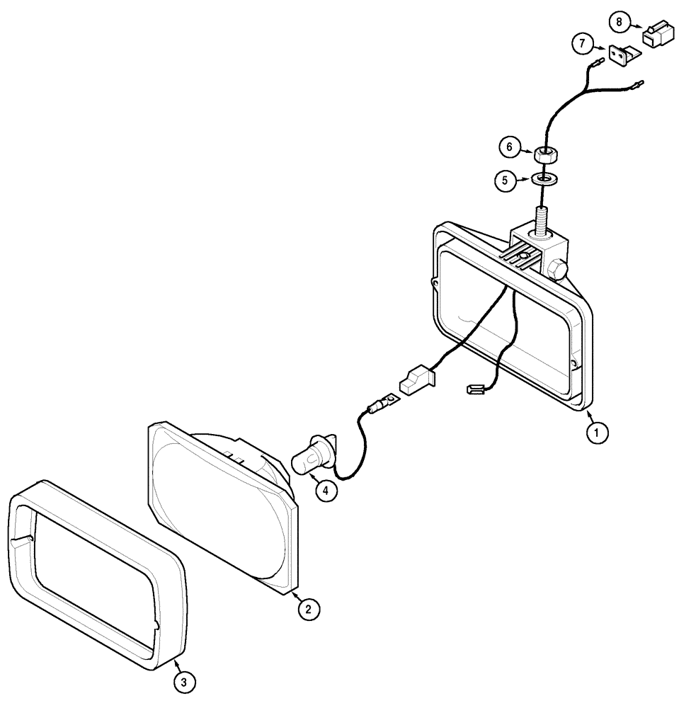 Схема запчастей Case IH CX60 - (04-23) - WORKLIGHT (04) - ELECTRICAL SYSTEMS