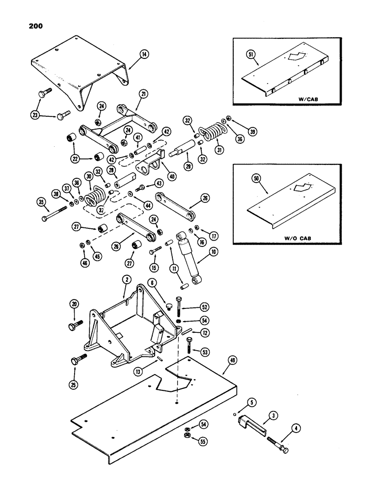 Схема запчастей Case IH 1170 - (200) - SEAT SUSPENSION (09) - CHASSIS/ATTACHMENTS