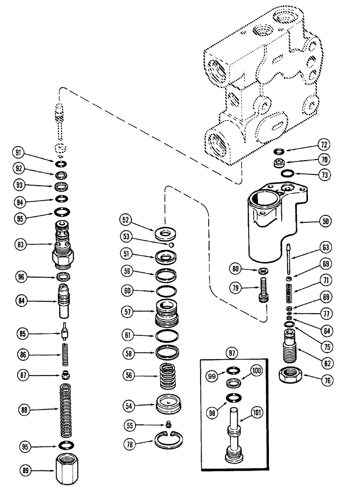 Схема запчастей Case IH 7230 - (8-074) - HYDRAULIC REMOTE VALVE ASSEMBLY, SECOND, THIRD AND FOURTH REMOTE WITH LOAD CHECK (08) - HYDRAULICS