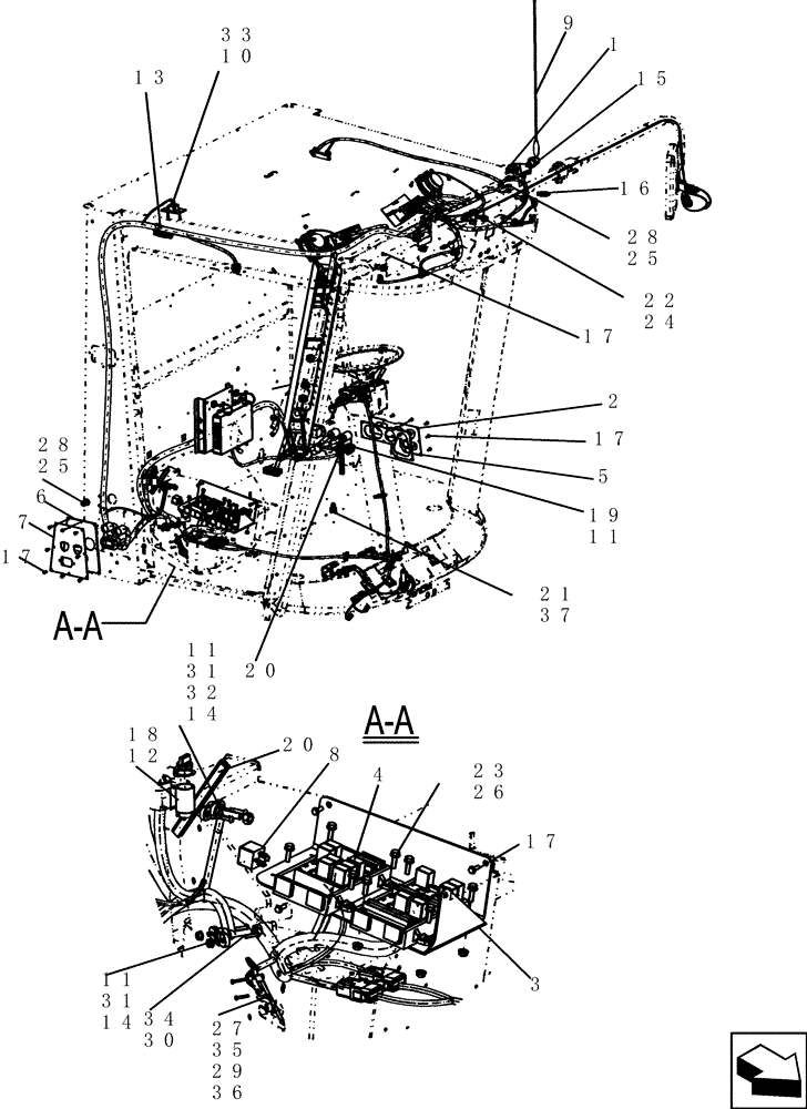 Схема запчастей Case IH 5130 - (55.100.57) - CAB WIRING (55) - ELECTRICAL SYSTEMS