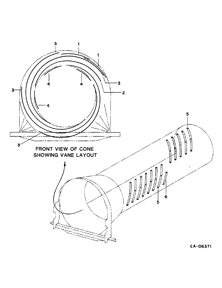 Схема запчастей Case IH 1460 - (21-20) - THRESHING ROTOR AND CONCAVES, VANE LAYOUT (14) - THRESHING