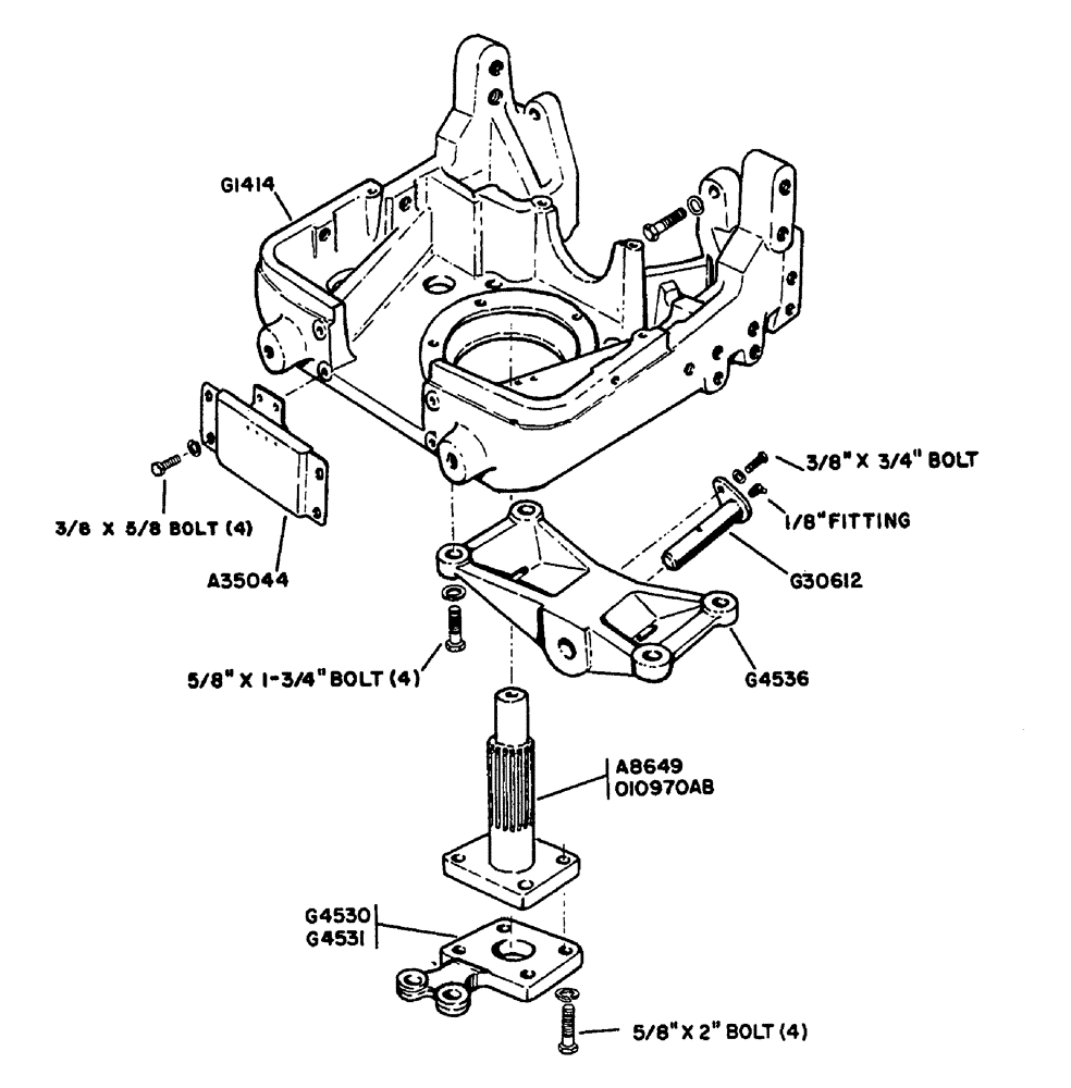 Схема запчастей Case IH 630 - (093) - STEERING SUPPORT GENERAL PURPOSE TRACTOR #8191147 AND AFTER (05) - STEERING