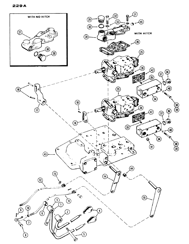 Схема запчастей Case IH 430 - (229A) - REMOTE HYDRAULIC CONTROLS, GENERAL PURPOSE WITH CASE-O-MATIC (08) - HYDRAULICS