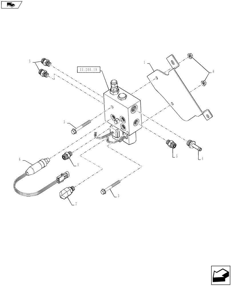 Схема запчастей Case IH 6130 - (35.200.17) - PARKING BRAKE - VALVE (35) - HYDRAULIC SYSTEMS