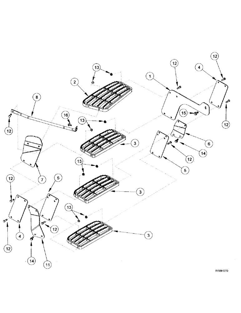 Схема запчастей Case IH MX270 - (9-036) - CAB, STEPS, EUROPE ONLY (09) - CHASSIS/ATTACHMENTS