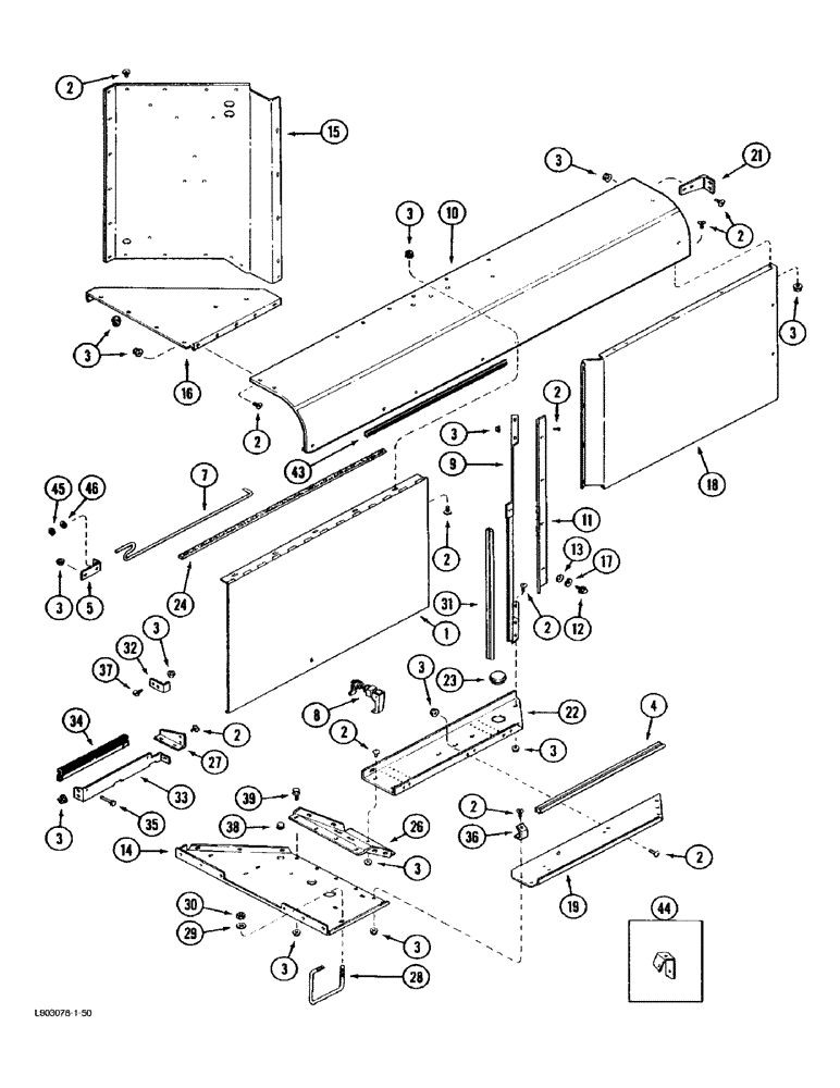 Схема запчастей Case IH 1670 - (2-12) - ROTARY AIR SCREEN CHUTE (01) - ENGINE