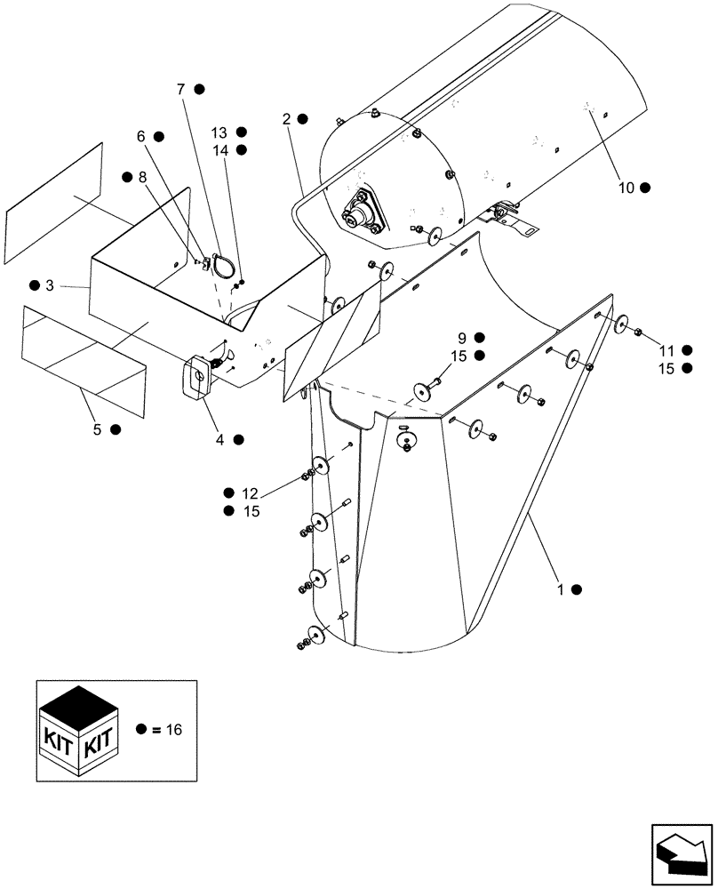 Схема запчастей Case IH 5130 - (80.180.13) - KIT, DIA, VERTICAL DISCHARGE, UNLOADER (80) - CROP STORAGE/UNLOADING