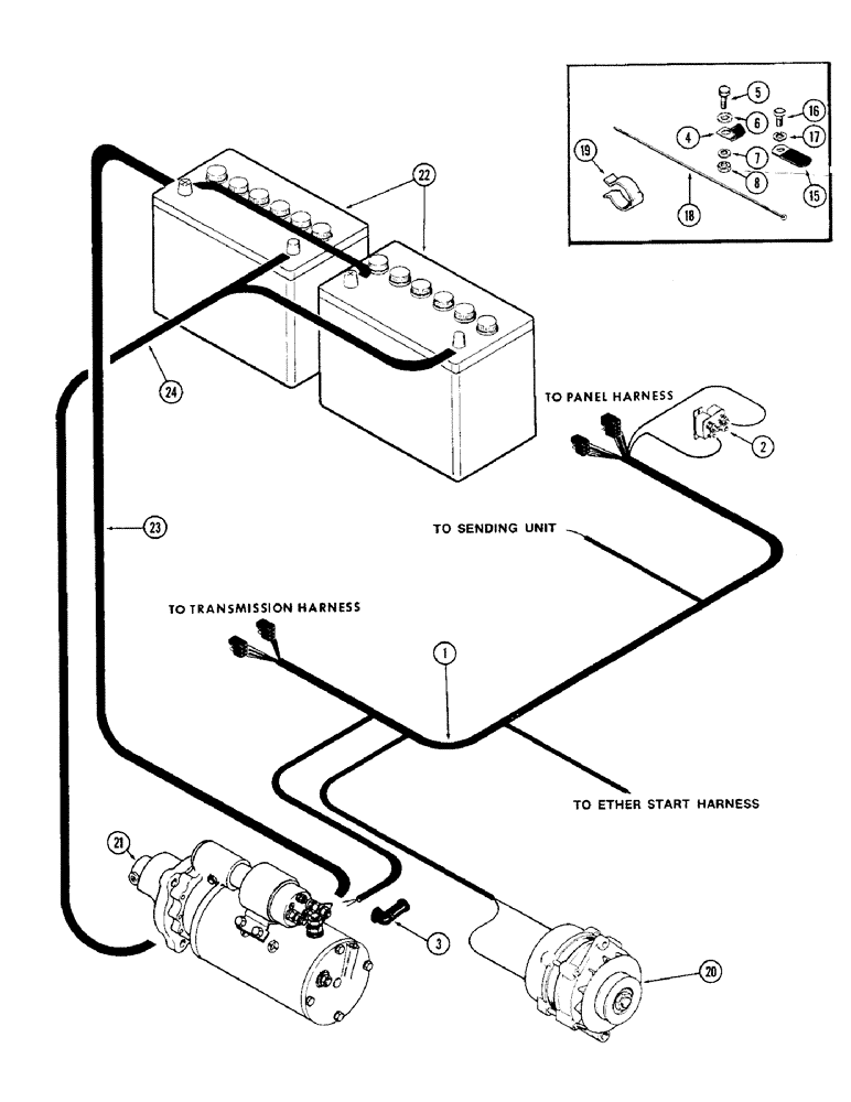 Схема запчастей Case IH 1570 - (056) - ELECTRICAL EQUIPMENT AND WIRING, 504BDT DIESEL ENGINE, ENGINE HARNESS (04) - ELECTRICAL SYSTEMS