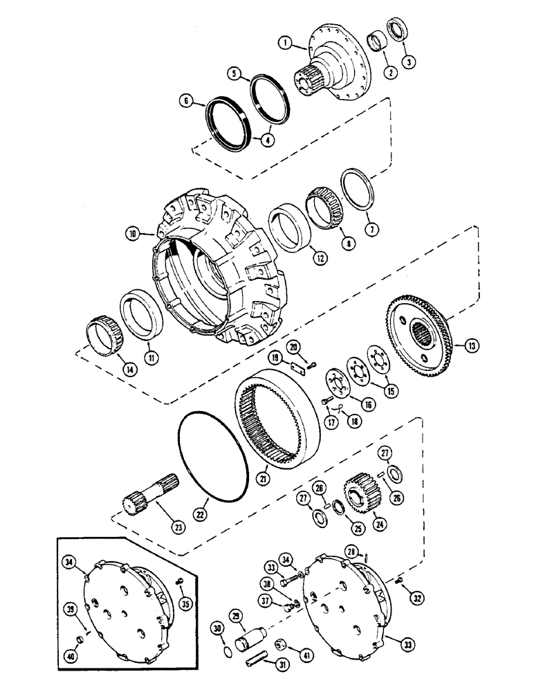 Схема запчастей Case IH 2670 - (180) - WHEEL HUB AND SPINDLE KIT (05) - STEERING