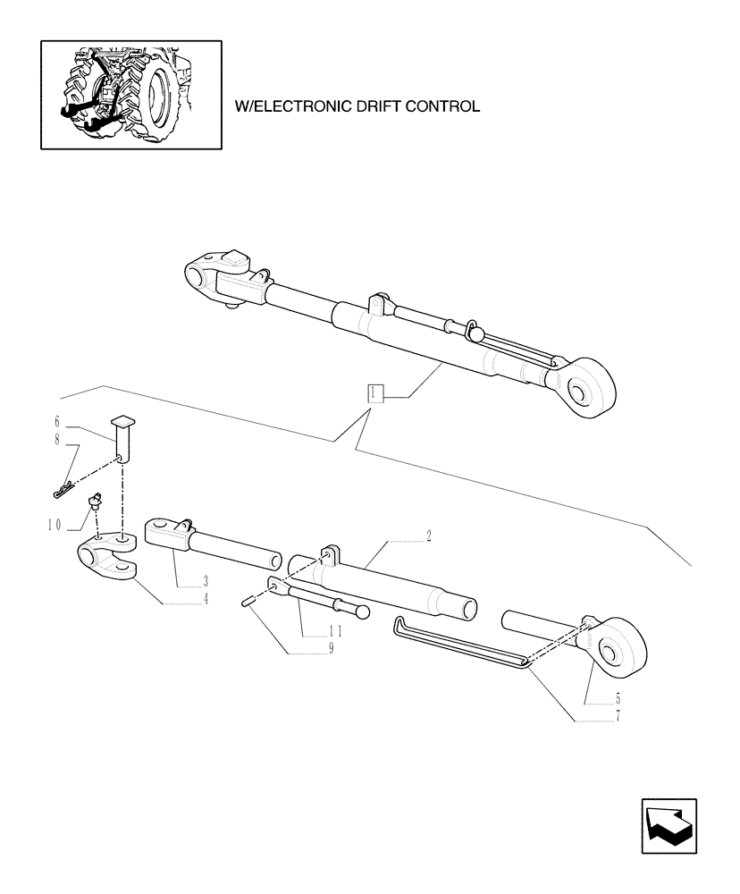 Схема запчастей Case IH MXU115 - (1.89.6/02A) - (VAR.903) IMPLEMENT LINKAGE DEVICE WITH TELESCOPIC ARMS - THIRD-POINT TOP LINK (09) - IMPLEMENT LIFT