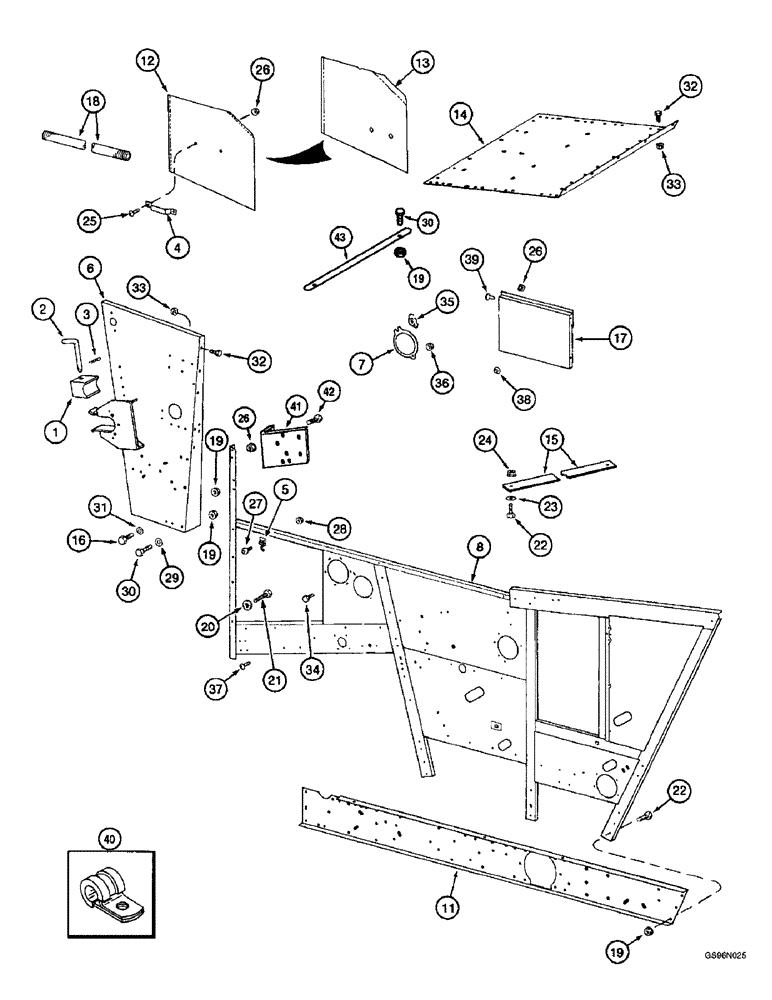 Схема запчастей Case IH 2166 - (9H-06) - RIGHT-HAND SEPARATOR DOORS, SIDE AND SUPPORTS (12) - CHASSIS