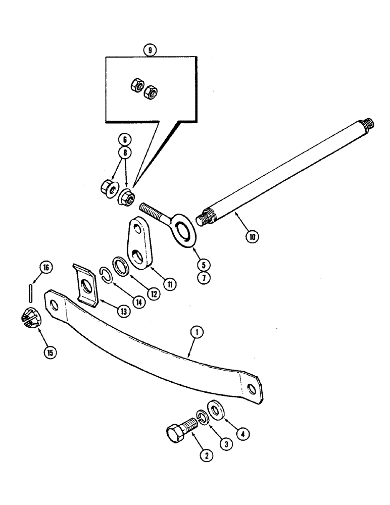 Схема запчастей Case IH 2290 - (9-476) - HITCH SPRINGS AND SHAFT (09) - CHASSIS/ATTACHMENTS