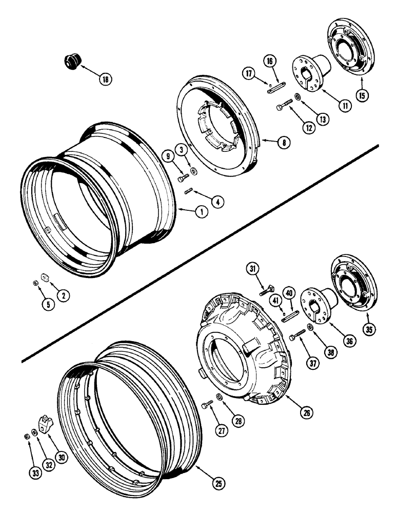 Схема запчастей Case IH 1896 - (6-212) - CAST DUAL REAR WHEELS (06) - POWER TRAIN