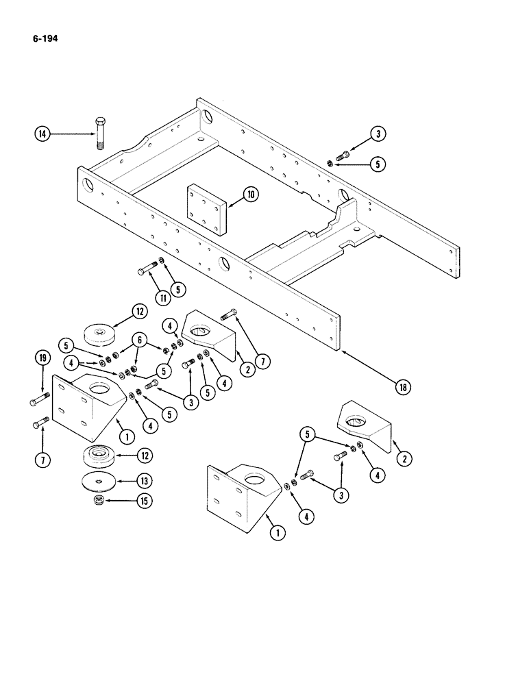 Схема запчастей Case IH 4994 - (6-194) - TRANSMISSION SUPPORTS (06) - POWER TRAIN