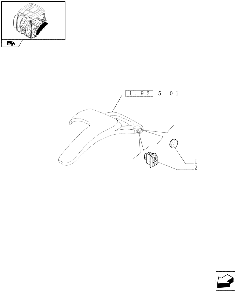 Схема запчастей Case IH PUMA 225 - (1.75.1[09]) - HITCH CONTROL AND CAP MOUNTED ON REAR FENDER (06) - ELECTRICAL SYSTEMS