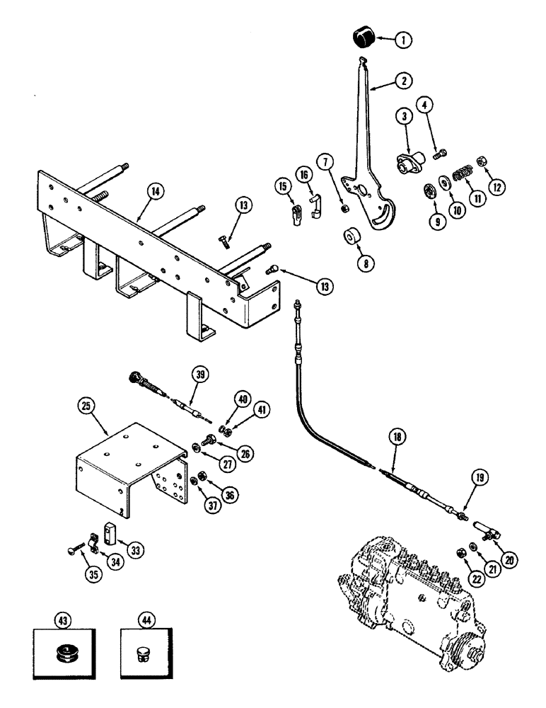 Схема запчастей Case IH 3294 - (3-058) - THROTTLE CONTROL, 504BDT DIESEL ENGINE (03) - FUEL SYSTEM