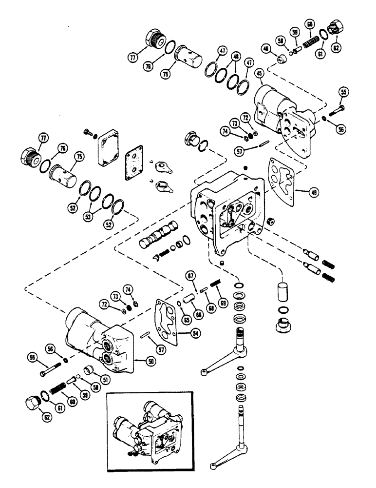 Схема запчастей Case IH 2670 - (360) - A147433 REMOTE HYDRAULIC VALVE, WITHOUT RELIEF VALVE, FIRST USED TRACTOR SN 8826987 (CONT) (08) - HYDRAULICS