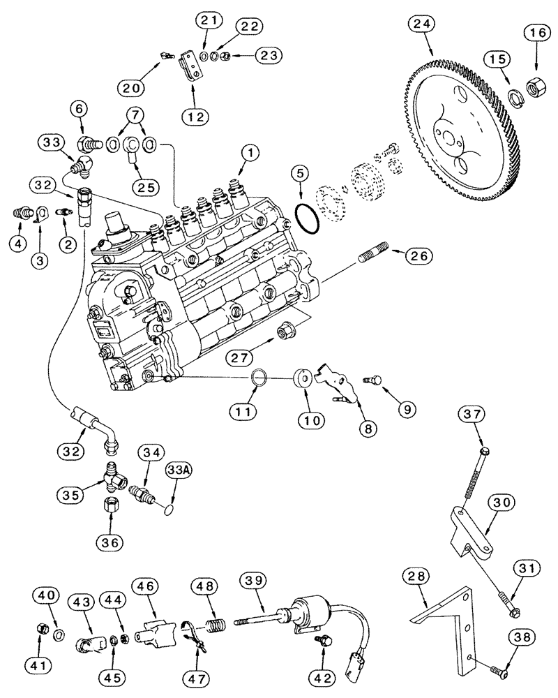 Схема запчастей Case IH 3210 - (03-027) - FUEL INJECTION PUMP (01) - ENGINE