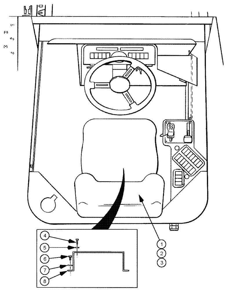 Схема запчастей Case IH SPX3310 - (01-012) - SEAT - MAGNUM 200 Cab Interior