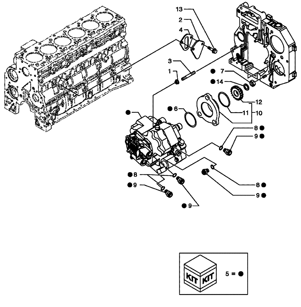 Схема запчастей Case IH SPX3320 - (03-039) - FUEL INJECTION PUMP (01) - ENGINE