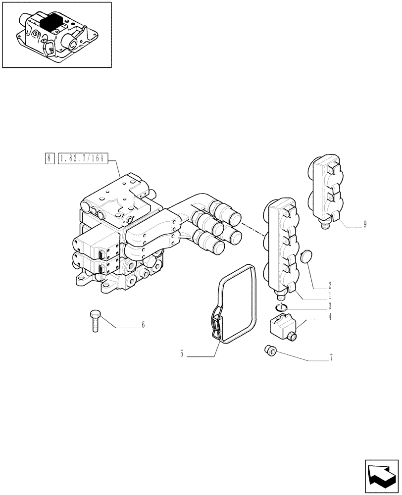 Схема запчастей Case IH MAXXUM 130 - (1.82.7/16[01]) - 2 REAR ELECTRO-HYDRAULIC CONTROL VALVES FOR CCLS PUMP (113 L/MIN) AND EDC - C6690 (VAR.330853) (07) - HYDRAULIC SYSTEM