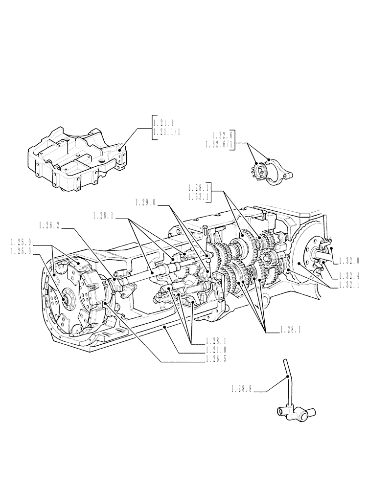 Схема запчастей Case IH JX1095C - (SEC. 03) - TRANSMISSION (00) - GENERAL