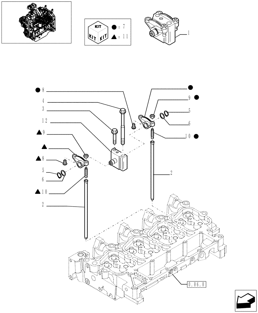 Схема запчастей Case IH JX1095C - (0.06.6) - ROCKER SHAFT (01) - ENGINE