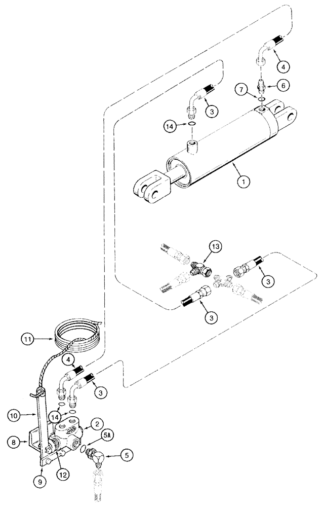 Схема запчастей Case IH 501 - (8-03) - TRANSPORT LIFT HYDRAULIC CIRCUIT, WITH DIVERTER VALVE (08) - HYDRAULICS