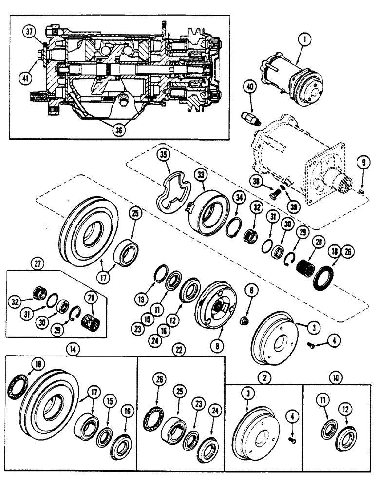 Схема запчастей Case IH 4690 - (9-442) - AIR CONDITIONER, AIR COMPRESSOR ASSEMBLY (09) - CHASSIS/ATTACHMENTS