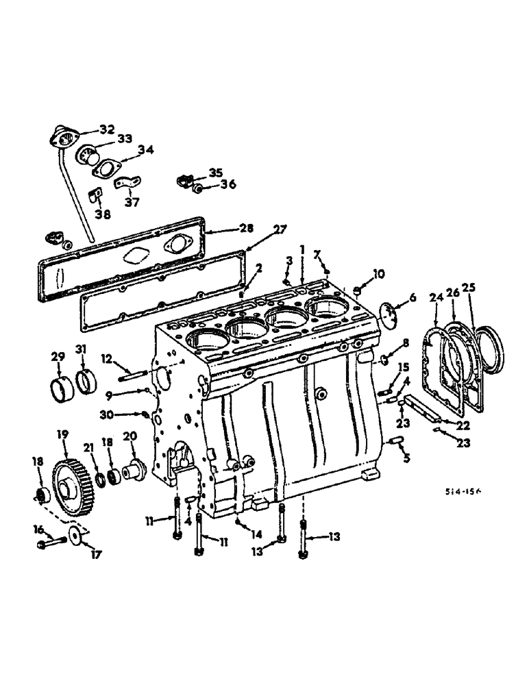 Схема запчастей Case IH 674 - (12-24) - CRANKCASE AND RELATED PARTS Power