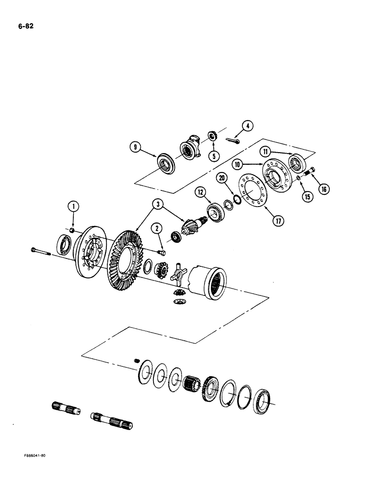 Схема запчастей Case IH STEIGER - (6-082) - AXLE ASSEMBLY, DIFFERENTIAL, K592 BAR AXLE (06) - POWER TRAIN