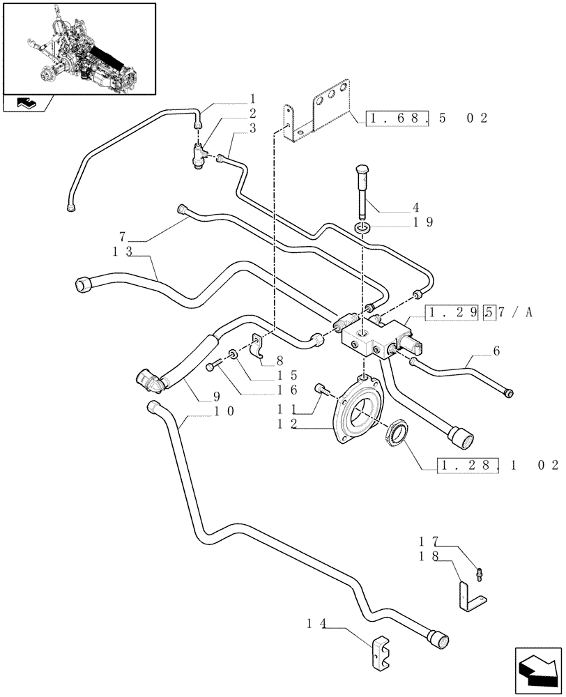 Схема запчастей Case IH PUMA 225 - (1.29.7[02]) - TRANSMISSION LUBRICATION SYSTEM - C6475 (03) - TRANSMISSION