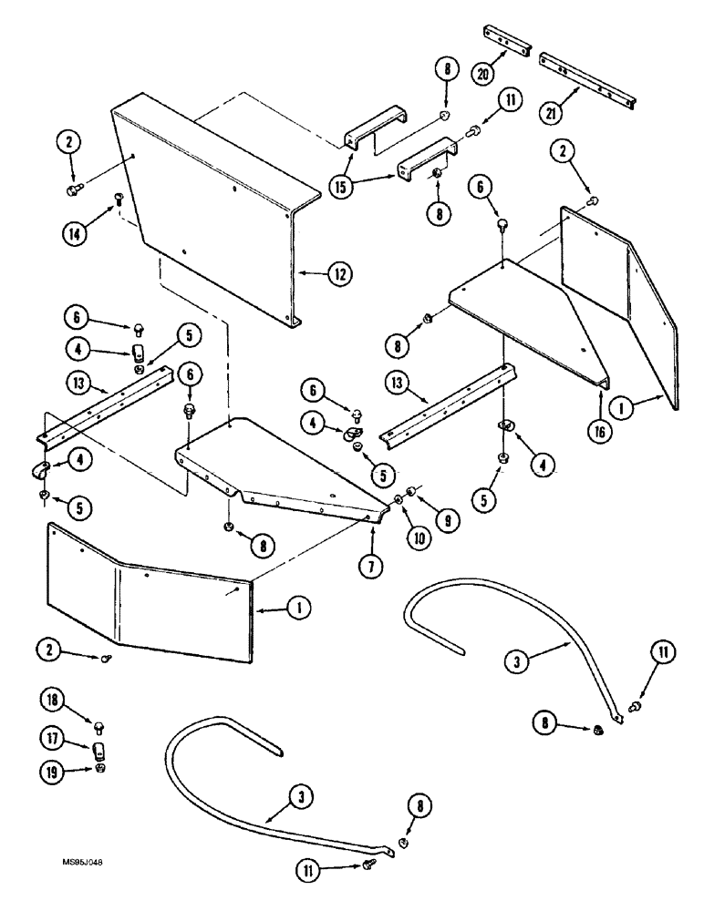 Схема запчастей Case IH 1688 - (9F-06) - STRAW SPREADER, SHIELDS (19) - STRAW SPREADER & CHOPPER