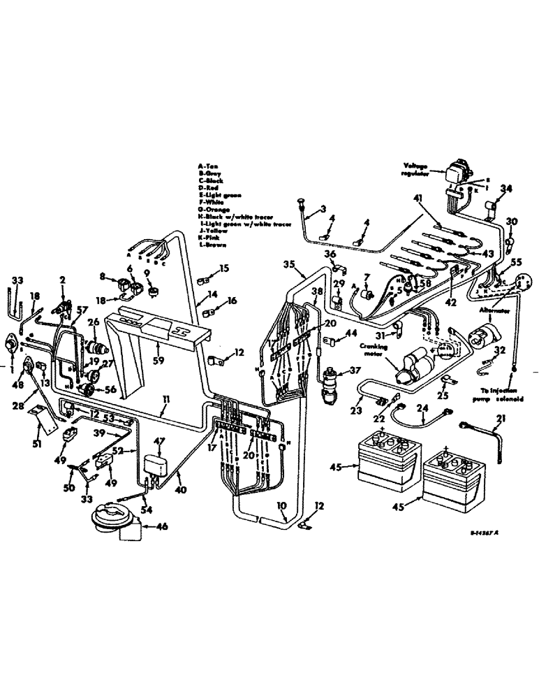 Схема запчастей Case IH 403 - (253) - ELECTRICAL SYSTEM, WIRING DIAGRAM, COMBINE S/N 941 AND ABOVE, D-301 ENGINE (55) - ELECTRICAL SYSTEMS