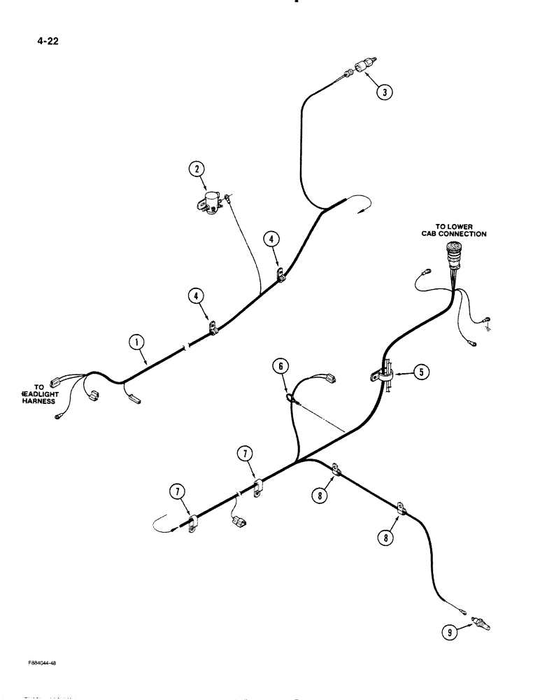 Схема запчастей Case IH STEIGER - (4-22) - FRONT FRAME HARNESS (04) - ELECTRICAL SYSTEMS