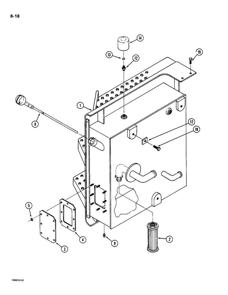 Схема запчастей Case IH 9180 - (8-18) - HYDRAULIC TANK (08) - HYDRAULICS