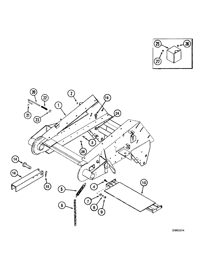 Схема запчастей Case IH 2144 - (9A-36) - FEEDER, LIFT BRACKET AND SUPPORTS (13) - FEEDER