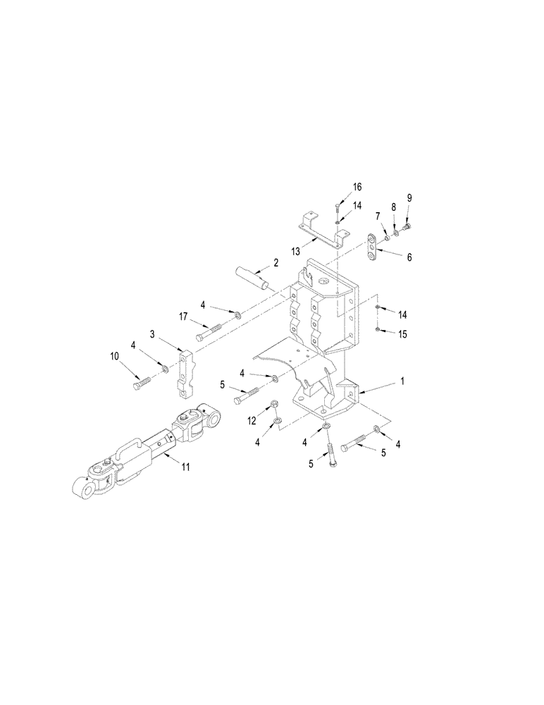 Схема запчастей Case IH STEIGER 485 - (09-03) - THREE POINT HITCH - UPPER LINK, WITHOUT POWER TAKEOFF (09) - CHASSIS