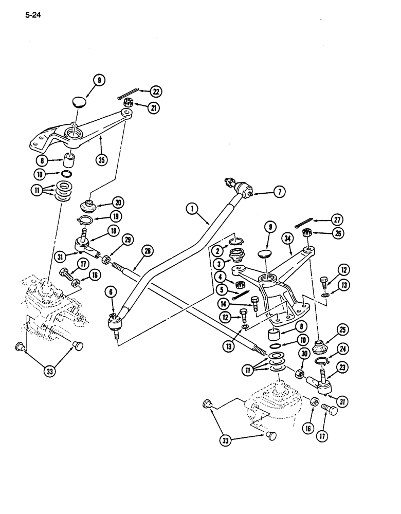 Схема запчастей Case IH 255 - (5-24) - TIE ROD AND STEERING LINKAGE, MFD TRACTOR (05) - STEERING