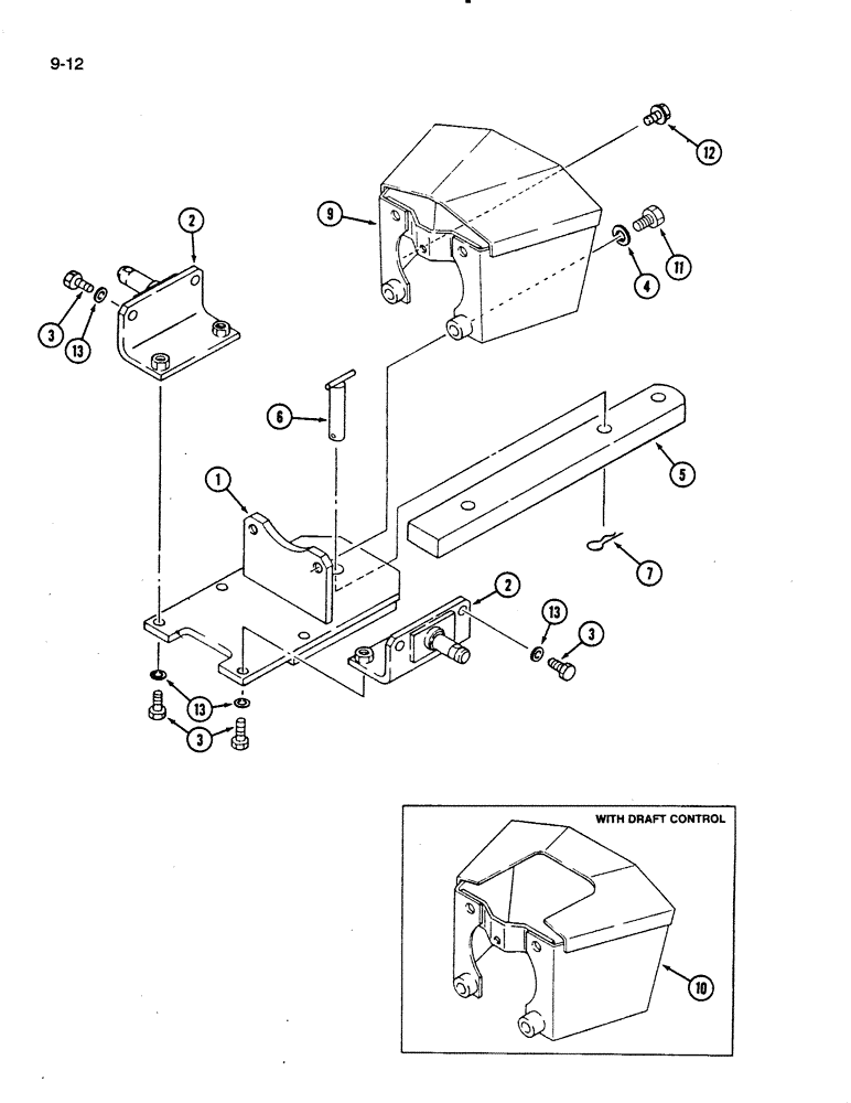 Схема запчастей Case IH 275 - (9-12) - DRAWBAR AND PTO SHIELD (09) - CHASSIS/ATTACHMENTS