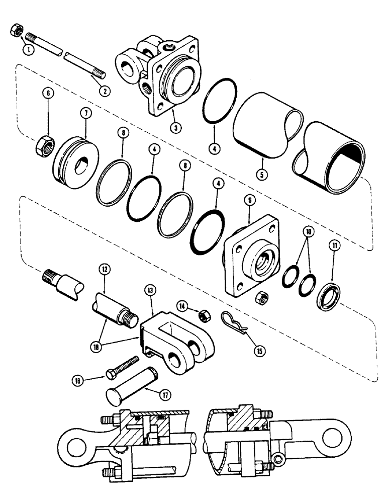 Схема запчастей Case IH WWC37-SERIES - (14) - T52292 CYLINDER, 4 INCHES X 16 INCHES 