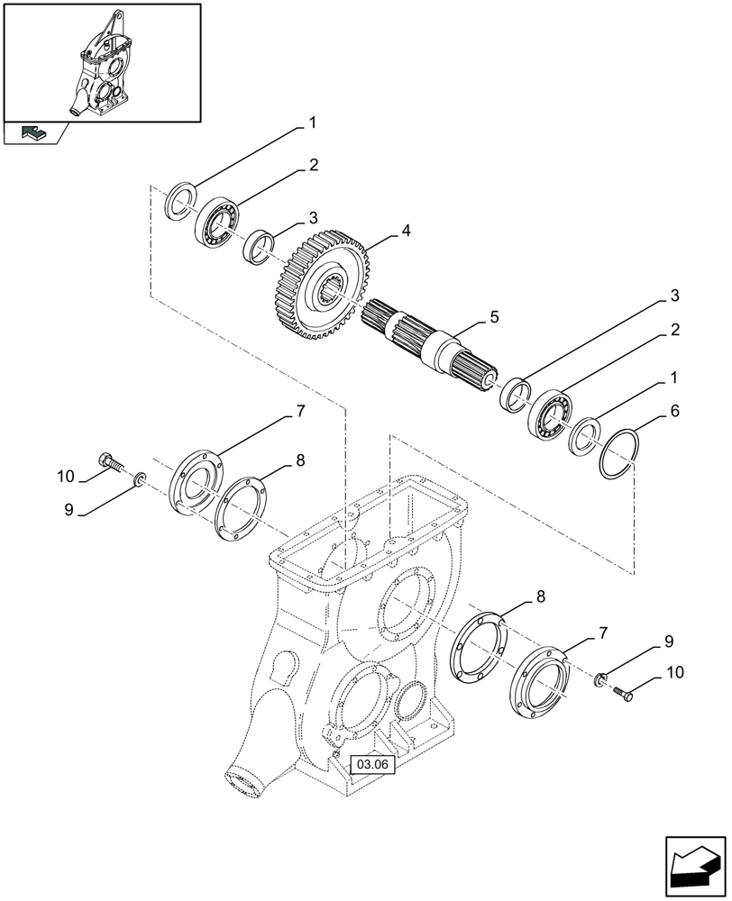 Схема запчастей Case IH LBX432S - (03.09[01]) - MAIN GEARBOX (03) - MAIN GEARBOX