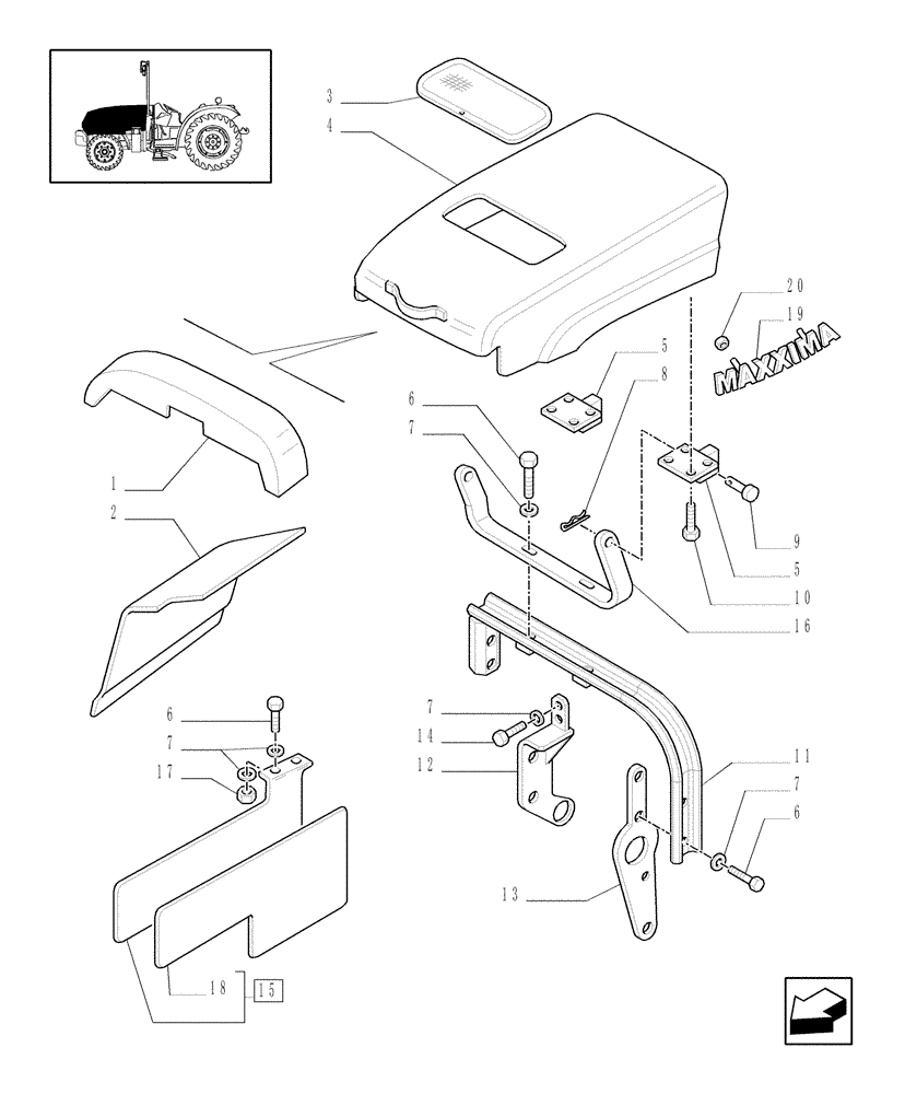 Схема запчастей Case IH JX1070N - (1.83.0[03]) - HOOD (08) - SHEET METAL