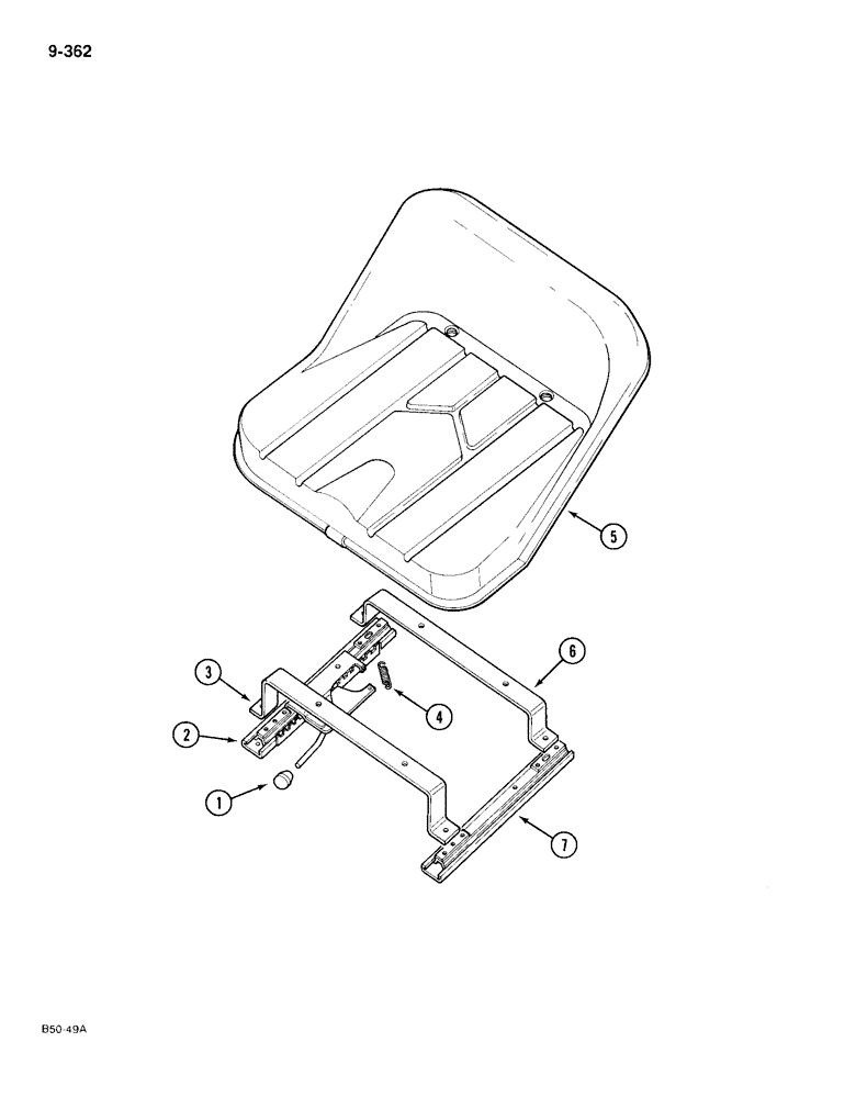 Схема запчастей Case IH 385 - (9-362) - SEAT NON SUSPENSION, LOW PROFILE TRACTORS (09) - CHASSIS/ATTACHMENTS